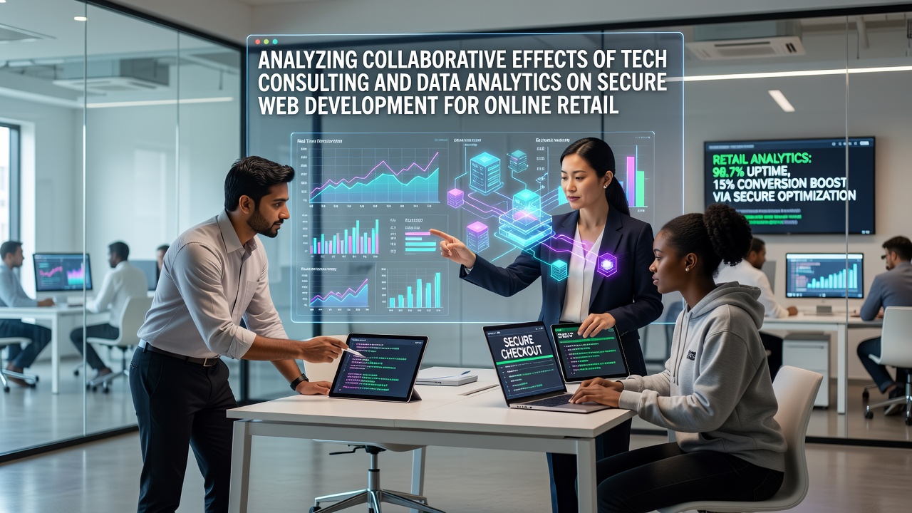 Tech consulting and data analytics collaboration in secure web development for online retail platforms