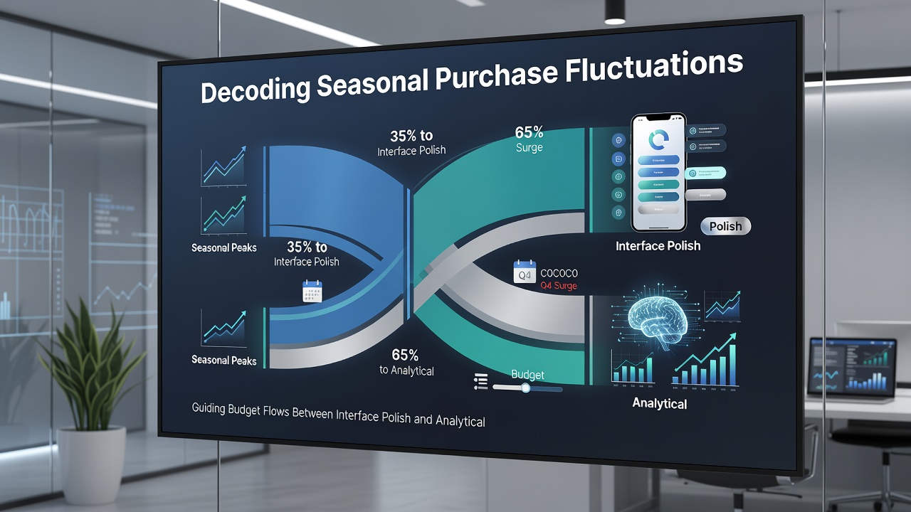Cloud infrastructure teams compare interface design prototypes with analytical security dashboards during seasonal budget planning sessions