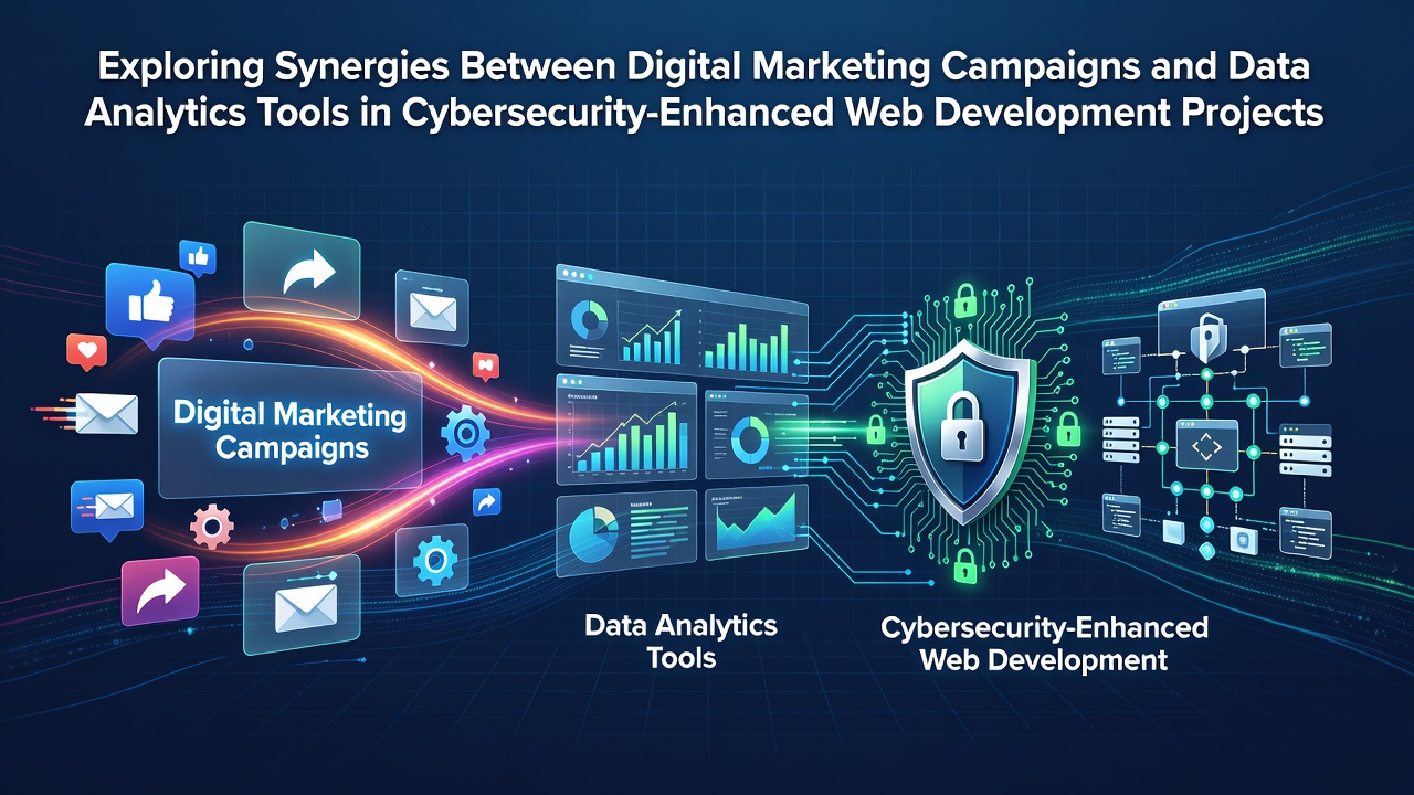Digital marketing campaigns integrated with data analytics and cybersecurity in web development environments