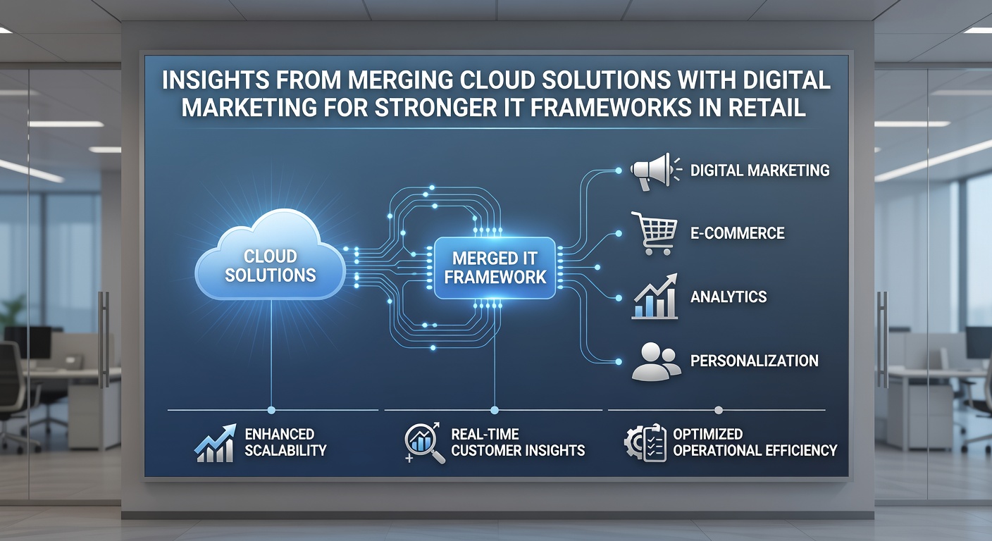 Retail store interior with digital signage linked to cloud marketing systems and real-time analytics