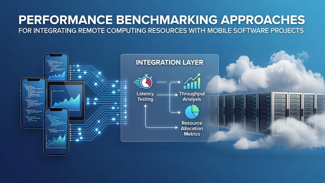 Diagram showing remote computing integration benchmarks for mobile apps