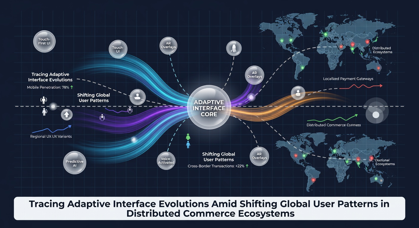 Global user patterns influencing adaptive interfaces in distributed commerce platforms
